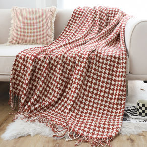 Modern Simple Black and White Houndstooth Decorative Blanket Sofa Cover B & B Model Room Bed Tail Blanket Bed Flag Towel Cover Blanket
