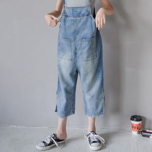 Girls Denim Overalls Tencel Summer Clothing Childrens Clothing Western Style Childrens Wide Leg Loose Casual Suspenders Older Childrens Thin