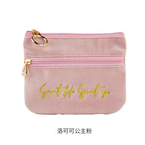 กระเป๋าเงินเหรียญขนาดเล็กสําหรับผู้หญิงที่มีคุณภาพสูงด้วยซิปเปอร์เกรดพรีเมียมสไตล์เรโทรเป็นรูปสี่เหลี่ยมขนาดกะทัดรัดและสะดวกพกพาเหมาะสําหรับนักเรียน