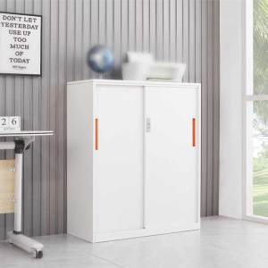 Modern Simplified Iron Office File Cabinet with Drawers And Sliding Glass Doors Fireproof Storage Cabinet for Business Use