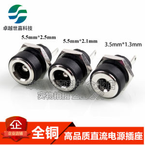 High Quality DC Power Socket DC-022B Threaded Installation 5.5*2.1/2.5mm 1.3 Direct Current Power Supply Outlet Connector