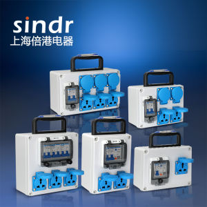 Waterproof Small Electricity Box Movable V Outdoor Two and Three Pins Construction Site Distribution Box Socket Portable Switch Distribution Box