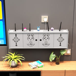 Hộp Đựng Router Treo Tường WiFi Giá Để Đồ TV Box Trang Trí Che Giấu Không Cần Đục Lỗ Bằng PVC Cho Phòng Khách