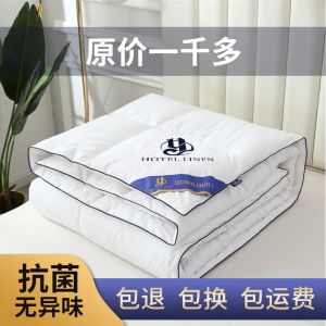 Five-Star Hotel Feather Quilt Velvet Thickened Warm Double Duvet Winter Quilt Duvet Insert Single Student Bedding Cotton Quilt for Spring and Autumn