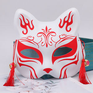 Wansheng Fox Mask Full Face Firefly Anime Cos Mask Female Japanese Style Two-Dimensional Peripheral Bell Chinese Ancient Style