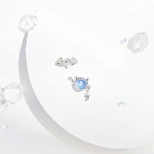 Personalized Engraved Silver Necklace Womens Clavicle Chain Devil Guardian Cute Gift for Girlfriend Fashion Jewelry Accessory