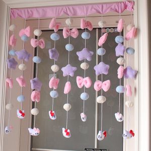 Xiangqin Same Style Peach Love Hole-Free Pendant Bedroom Living Room Roof Partition Curtain Line Pendant Non-Perforated Curtain Punching Door Curtain