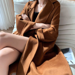 24 New Version Pure Cashmere Water Ripple 100% Cashmere Double-Faced Woolen Goods Fabric Classy Overcoat Fabric Wool Pure Color