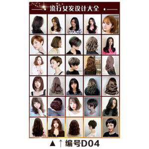 New Popular Hairstyle Album Beauty Long Short Hair Hot Dyeing Picture Barber Shop Wall Decorations Hair Salon Glass Poster