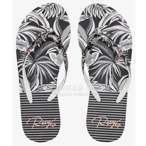 ROXY Womens Sandals 2025 New Style Plastic Floral Summer Anti-Slip Beach Shoes Waterproof Wear-Resistant Casual Slip-On Slippers