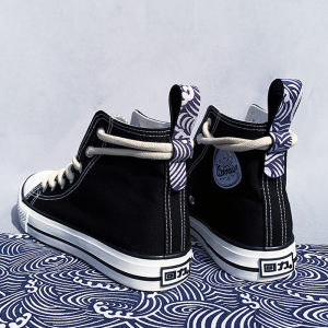 รองเท้าผ้าใบส้นกลางลายดอกซากุระ ทรงหัวมน พื้นยาง ระบายอากาศได้ดี ทนทานต่อการสึกหรอ ฤดูใบไม้ผลิ ฤดูร้อน ฤดูใบไม้ร่วง ฤดูหนาว สำหรับผู้ชายและผู้หญิง