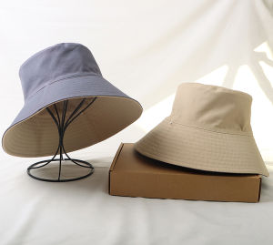 Japanese UV Double-Sided Sun Protection Hat Womens Big Head Circumference Big Brim Fisherman Hat Artistic Versatile Korean Style UV Protection College Style Summer