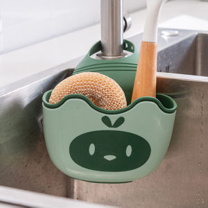 Kitchen Sink Drainage Basket Sink Sponge Dishcloth Cute Storage Bag Faucet Hanging Bag Bathroom Rack