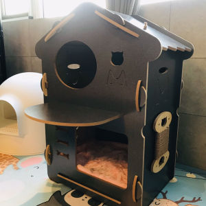 บ้านแมวบ้านเย็นสำหรับฤดูร้อนบ้านแมวสองชั้น แบบปิด สี ฤดู สุนัข สำหรับ สัตว์เลี้ยง ใน ฤดูร้อนบ้านแมวและบ้าน