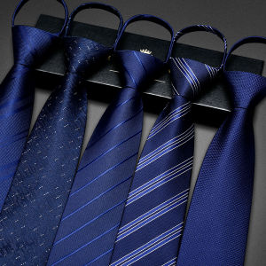 Blue Tie Mens Zipper Formal Wear Business Bean Bag Classy Bridegroom Wedding Suit Men Black Hand Hit Stripes