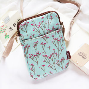 Womens Crossbody Phone Bag 2024 Summer New Korean Style Fresh Cotton Canvas Mini Versatile Coin Purse Fashion Small Fresh Style