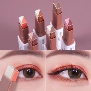 Two-color Eye Shadow Stick Lazy Sleeping Silkworm Pen Earth Color Small Plate Portable Mini Beginner Daily Light Makeup Niche Brand