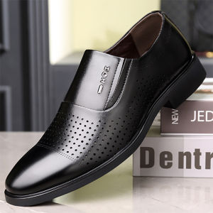 Mens Leather Shoes Business Formal Wear British Winter Soft Sole Non-Shoelace Mens Shoes Fleece-lined Cotton-Padded Shoes in Black Slip-on Casual