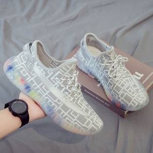 Summer 2024 Mesh Upper Dad Style Running Mens Shoes Korean Trendy Sports Casual Low Top Flat Heel Rubber Outsole Breathable