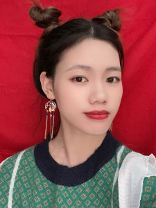 Blue Phoenix Special Chinese Style Tassel Long Earrings