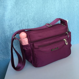 Fashionable Waterproof Canvas Shoulder Crossbody Bag Large Capacity Multi-Layer Womens Bag Casual Style Mom Bag Korean Style