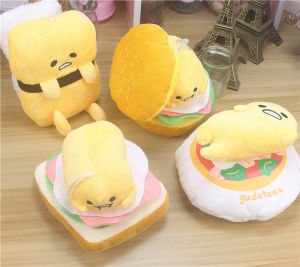 Cartoon Hamburger Gudetama Doll Plush Doll Lazy Eggs Omelette Cloth Doll Bread Custard Egg Rice Toy