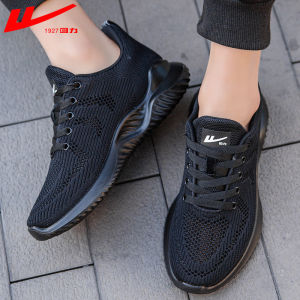 Warrior Mens Shoes Summer Breathable Mesh Shoes Mens Casual Running Sports Shoes Mesh Trendy Shoes Black Mesh Running Shoes