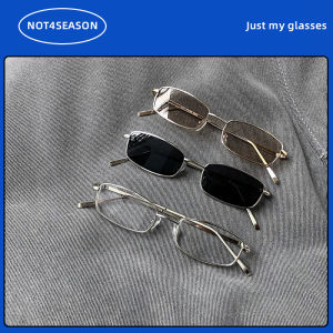 Retro Small Frame Square Metal Optical Frame Sunglasses Mens Fancy Small Face Womens Sunglasses with Degrees Myopia for Women