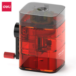 Deli Penknife 71162 Upper Automatic Pen Input Pencil Sharpener Transparent Color Kids Hand Pencil Sharpener Manual Sharpen Your Pencil Device Pencil Shapper for Pupils Planer Pen Penknife