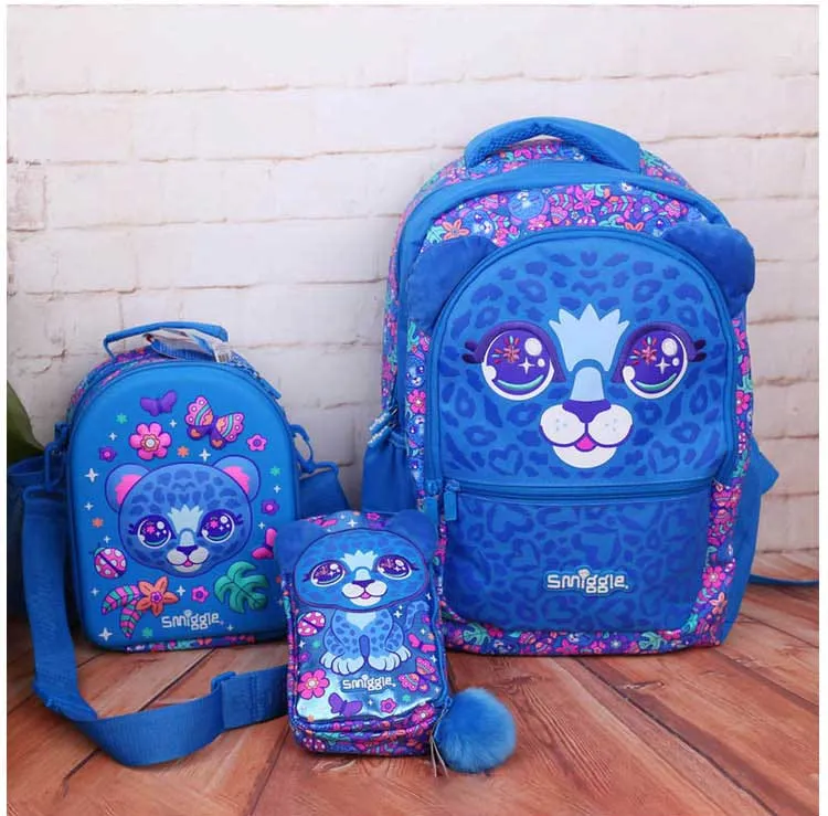 Australian Smiggle Elementary School Leopard Schoolbag Pencil Case