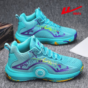 Warrior High Top Basketball Shoes Mens Sport Trendy Slip Resistant Shock Absorption Youth Student Competition Shoes