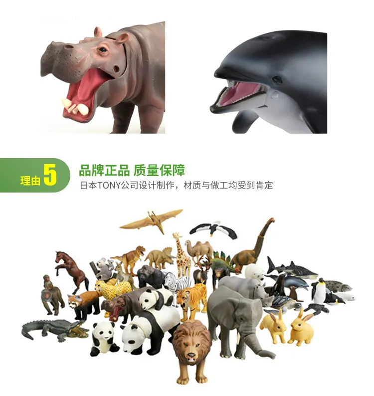 Original TAKARA TOMY Tomica Simulation Wild Animal Tiger Crocodile Elephant  Lion Panda Orangutan Model Toys Gift for Children