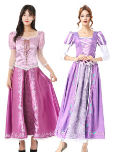 Princess Long Hair Costume Disney Animation Halloween Magic Journey Costume Adult Cosplay Fairy Tale Dress for Women