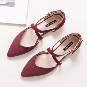 Giày Đế Bằng Mũi Nhọn Đeo Quai Chéo Thanh Lịch Cho Nữ Mùa Xuân 2025 Giày Đế Bằng Đế Cao Su Đế Phẳng Đế Thấp Thời Trang Thường Ngày