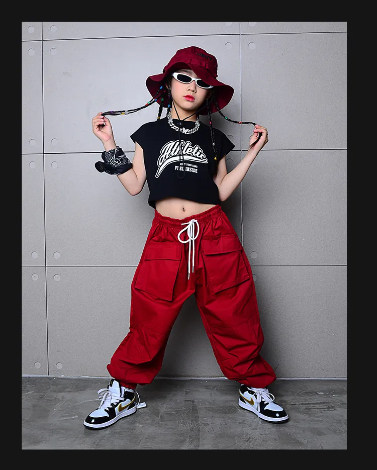 Red and black hot sale hip hop costumes