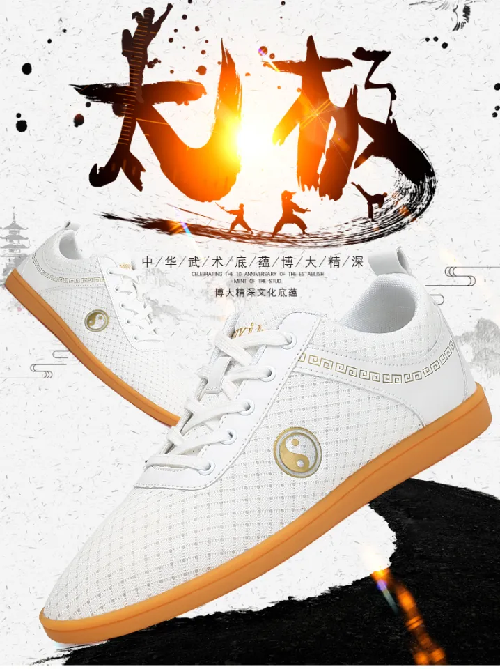 Dunvike Tai Chi Shoes Men s and Women s Kung Fu Martial Arts Shoes Genuine Leather Tendon Bottom Tai Chi Gymnastic Mesh Sneakers Spring and Summer Lazada PH