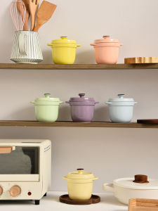 Nồi Hầm Gốm Sứ Màu Macaron Có Nắp Đậy Bát Bên Trong Để Tắm Nước Yến窝蒸蛋 Em Bé Thực Phẩm Bổ Sung Món Tráng Miệng Cháo Sử Dụng Tại Nhà