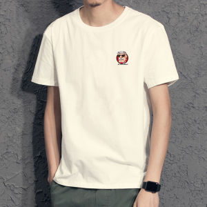Mens Casual Loose Japanese Style Cotton Short-Sleeve T-shirt