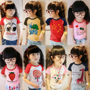 เสื้อยืดเด็กผ้าฝ้ายแท้แขนสั้นฤดูร้อน เสื้อผ้าเด็กผู้หญิง เสื้อผ้าเด็กผู้ชาย เสื้อผ้าเด็ก ชุดฤดูร้อน เสื้อผ้าเด็ก แฟชั่นเด็ก