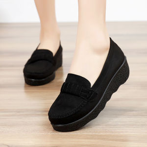 New 2025 Womens Bean Shoes Comfortable Casual Work Flat Thick Bottom Soft Bottom Beijing Old Style Cloth Shoes Mom Shoes