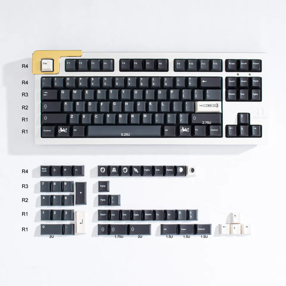 Black Keycaps PBT 135 Key Cherry Profile Keycap Suitable Mechanical  Keyboard