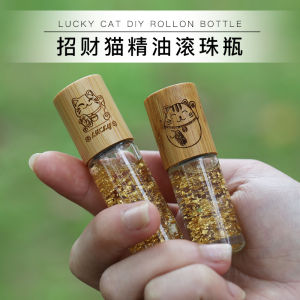 DIY Lucky Cat Gold Foil Hand Oil Customized Roll-on Bottle