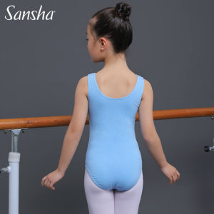 Sansha ชุดเต้นรำเด็ก คอตั้ง เสื้อกั๊ก ชุดเต้นรำบัลเลต์ ชุดฝึกซ้อม คอตตอน ชุดเต้นรำบัลเลต์ เสื้อผ้ากีฬา ยูนิฟอร์ม