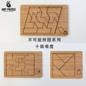 One More Piece Cant Be Extremely Difficult Brainy Puzzle Disappeared Square Puzzle Toy Wooden Gift 10 10 Level Difficulty