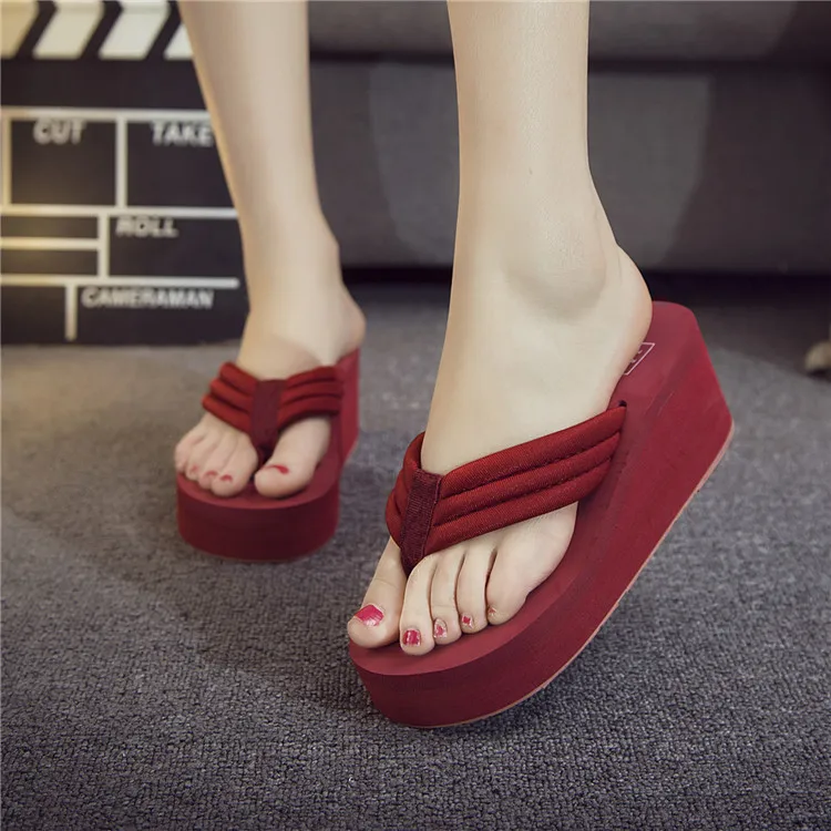 Platform Sandals Summer New In Thick Sole Wedges High Heels Solid