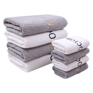 Bath Towel Cotton Combed Embroidered Logo Name Month Thickened Swimming Men and Women Couple Hotel Bath Towel Pure Cotton Sports