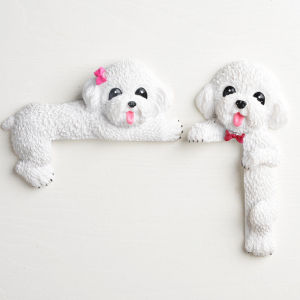 Cute Cartoon Dog 3D Resin Switch Sticker Wall Sticker Power Protective Cover Creative Socket Sticker Double Switch Decoration