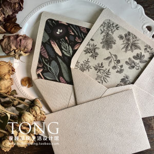 In Stock Original Cotton Linen Linen Texture Paper Nature Grass and Wood Mori Style Lining Pattern Gift Card Envelope Cover