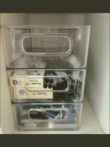 Acrylic Desktop Storage Box Ins Transparent Simple Stackable Drawer Dormitory Mask Cosmetic Storage Artifact