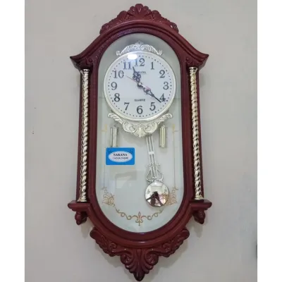Jam Dinding bandul Clasic SAKANA 321 49x25cm mesin bagus peking buble warp